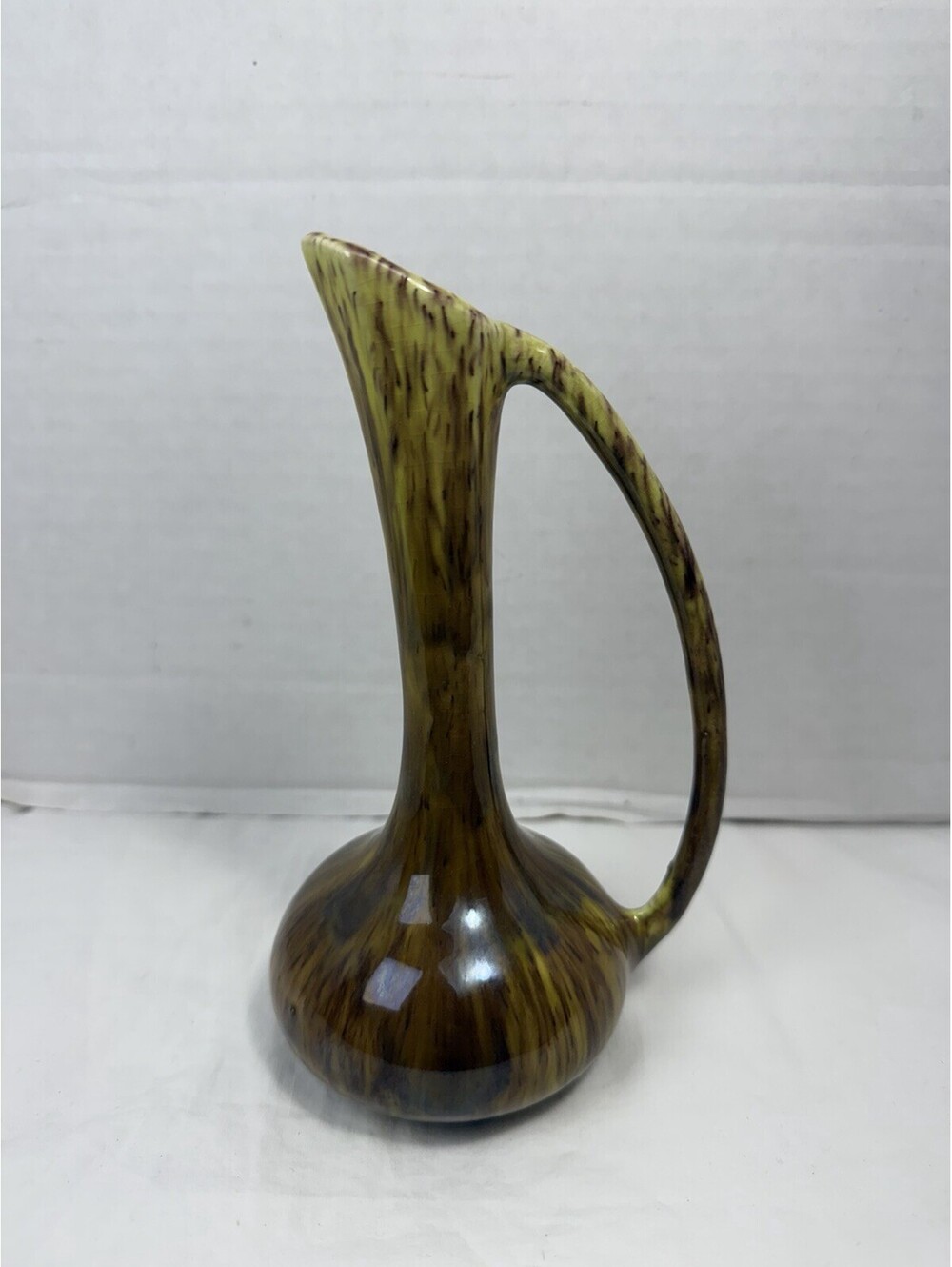 Vintage Blue Mountain Pottery Harvest Gold Drip Glaze Pitcher Ewer Vase Canada
